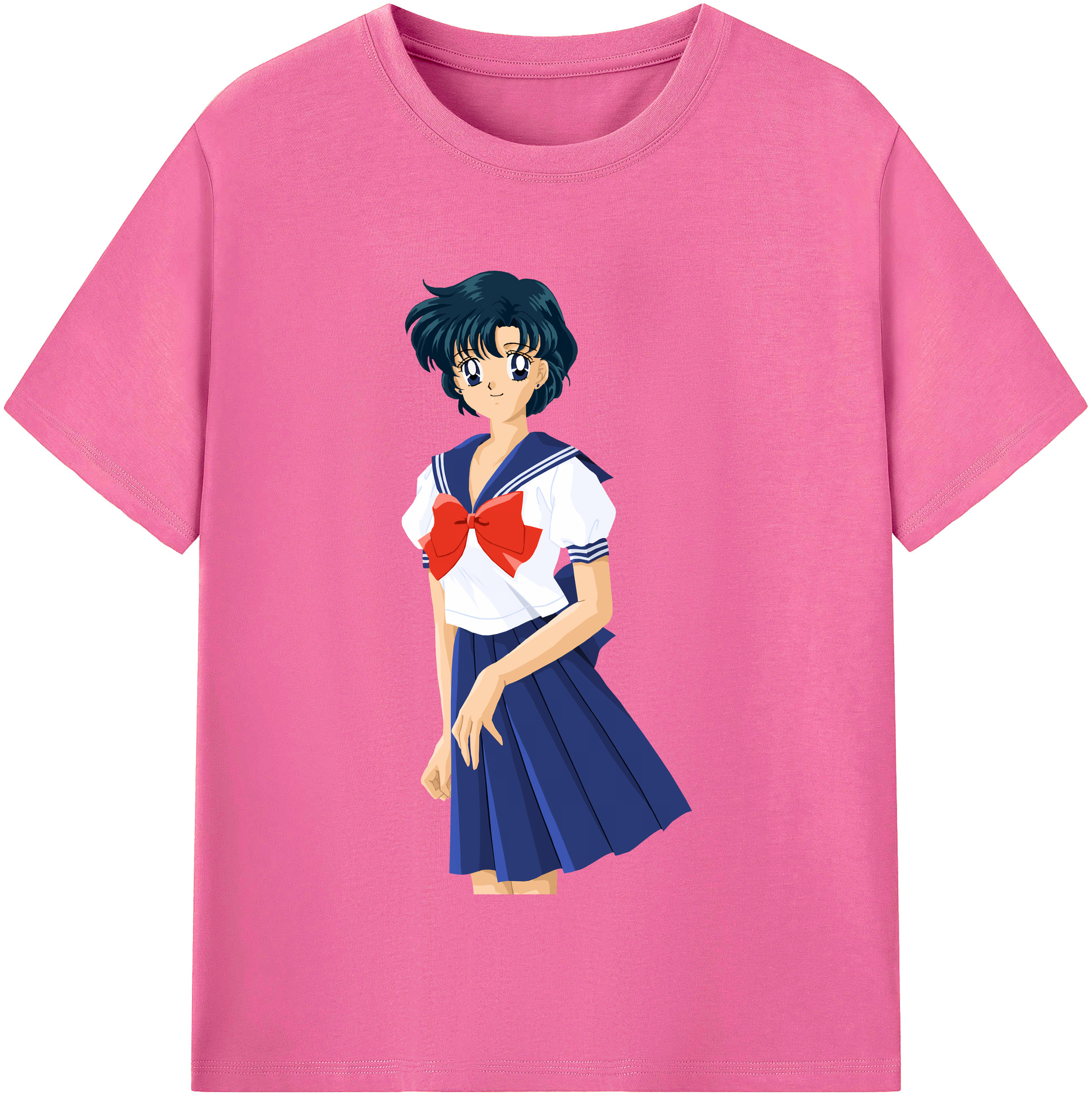 （画像用） 美少女戦士セーラームーン 水野 亜美 みずの あみ Sailor Moon Mizuno Ami レディースカジュアルプリントTシャツ（綿100％）
